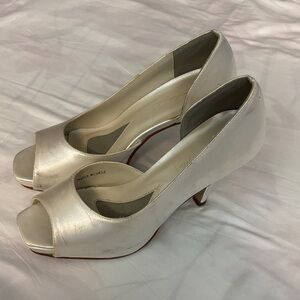 Elegant White Peep-Toe Heels